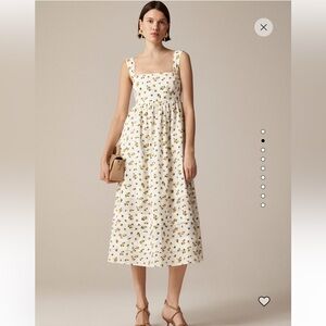 NWT J.Crew Squareneck Midi Dress in budding rose print